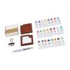 Portable Watercolor Palette Set 24 Color Paints Painting Brush Tiny Mini Artist Watercolor Travel Set with Clip