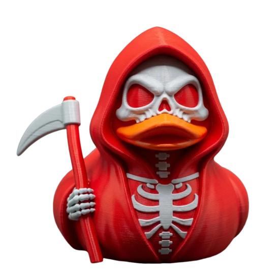 Scythe Skeleton Duck Figurine Resin Gothic Duck Ornament Skeleton Duck Collectible Statue for Halloween Decor Home Office Desk