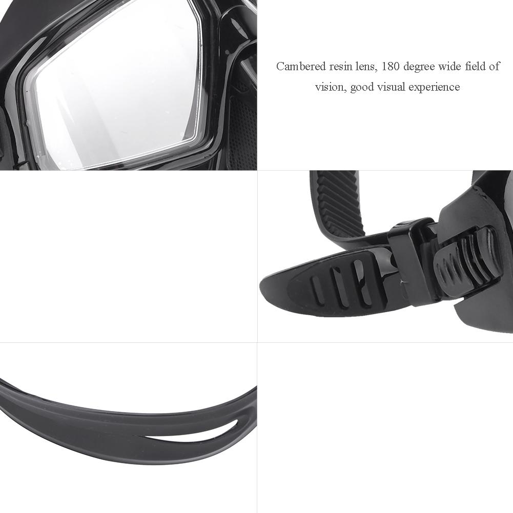 Professional Free Diving Anti Fog Large View Low Volume Dive Mask Goggles for Adults Men Women(black )