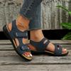 Sandals 2024 Summer New Wedge Sandals Magic Button Platform Shoes Large Size Casual Solid Color Beach Shoes