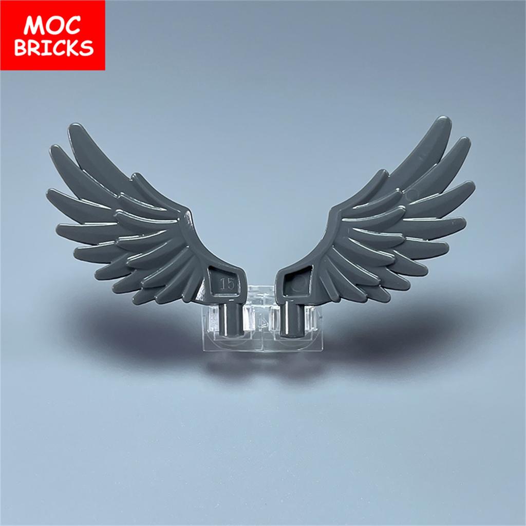 10pairs/lot MOC Bricks Wings Feathered Folded Spread Figure Body Part 11100 6133 Educational Building Blocks Kids Toys