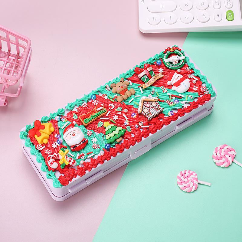 Dvoupatrový penál: Dětský DIY Ručně vyráběný krémový lepidlový obal pro žáky základních škol - Narozeninový dárek