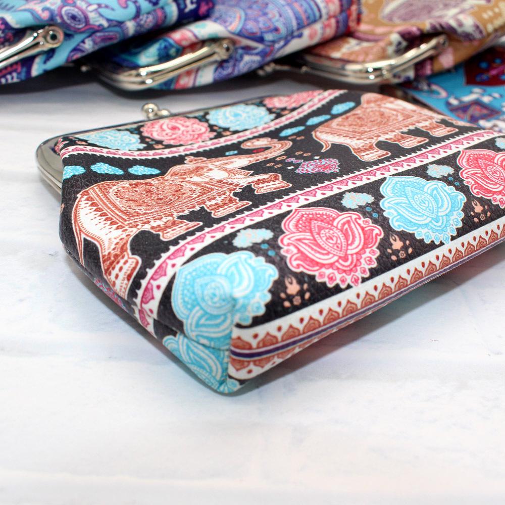 Bohemian Mini Coin Purse: 4-Inch Clip Bag for Cards, Ladies' Clutch