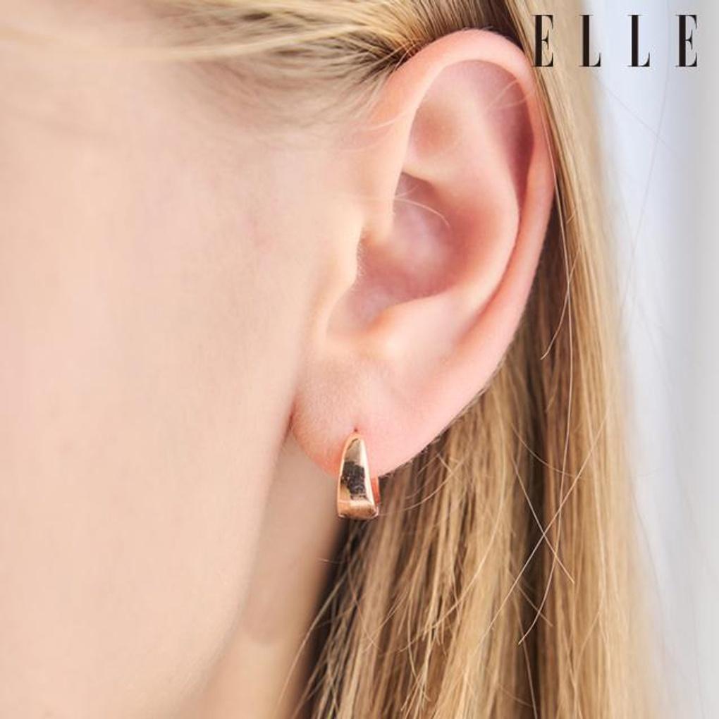[ELLE Jewelry] 14K Daily One-Touch Ring Earrings (Gold Plated) ELGPEE487