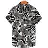 Men's Hawaiian Shirts 3D Cute Cat Print Short Sleeved Shirt Lapel Fashionable Casual Harajuku Cartoon New Clothing