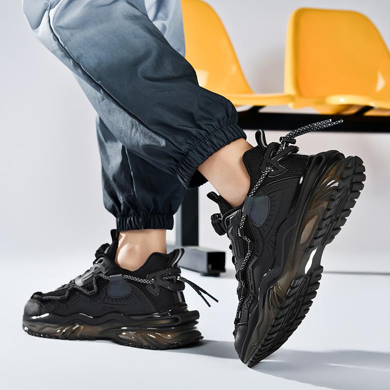 

Мужская обувь 2024 осень новая студенческая модная универсальная повседневная спортивная обувь мужская платформа увеличивающая рост папины трендовые туфли 39 чёрный