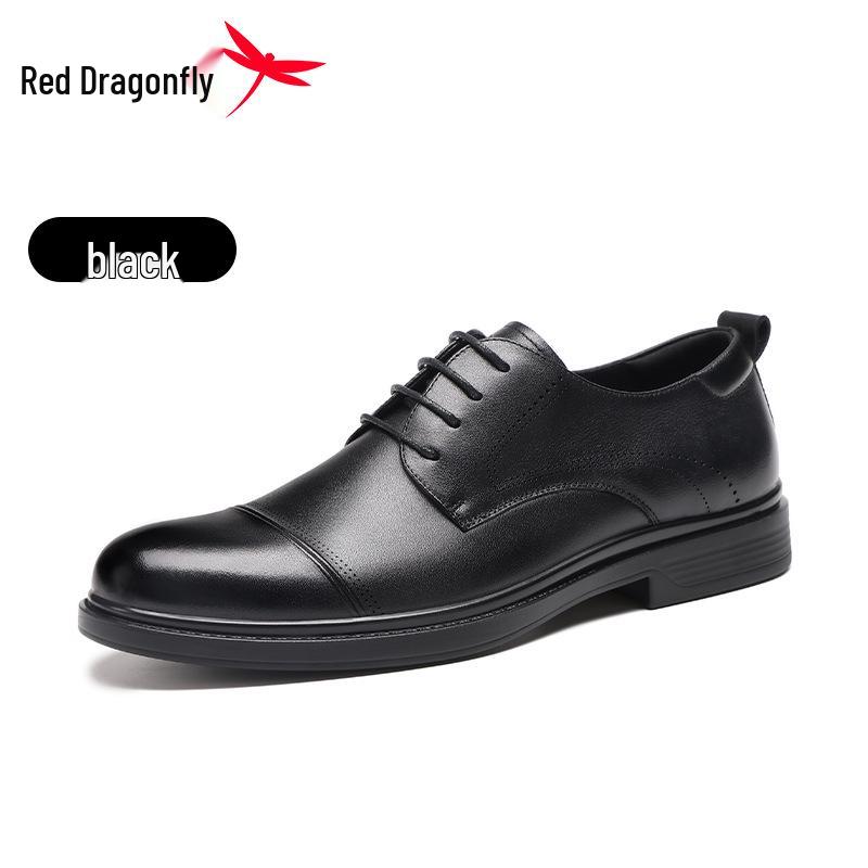 Red Dragonfly Men s Black Genuine Leather Dress & Casual Shoes - New Style Size 40