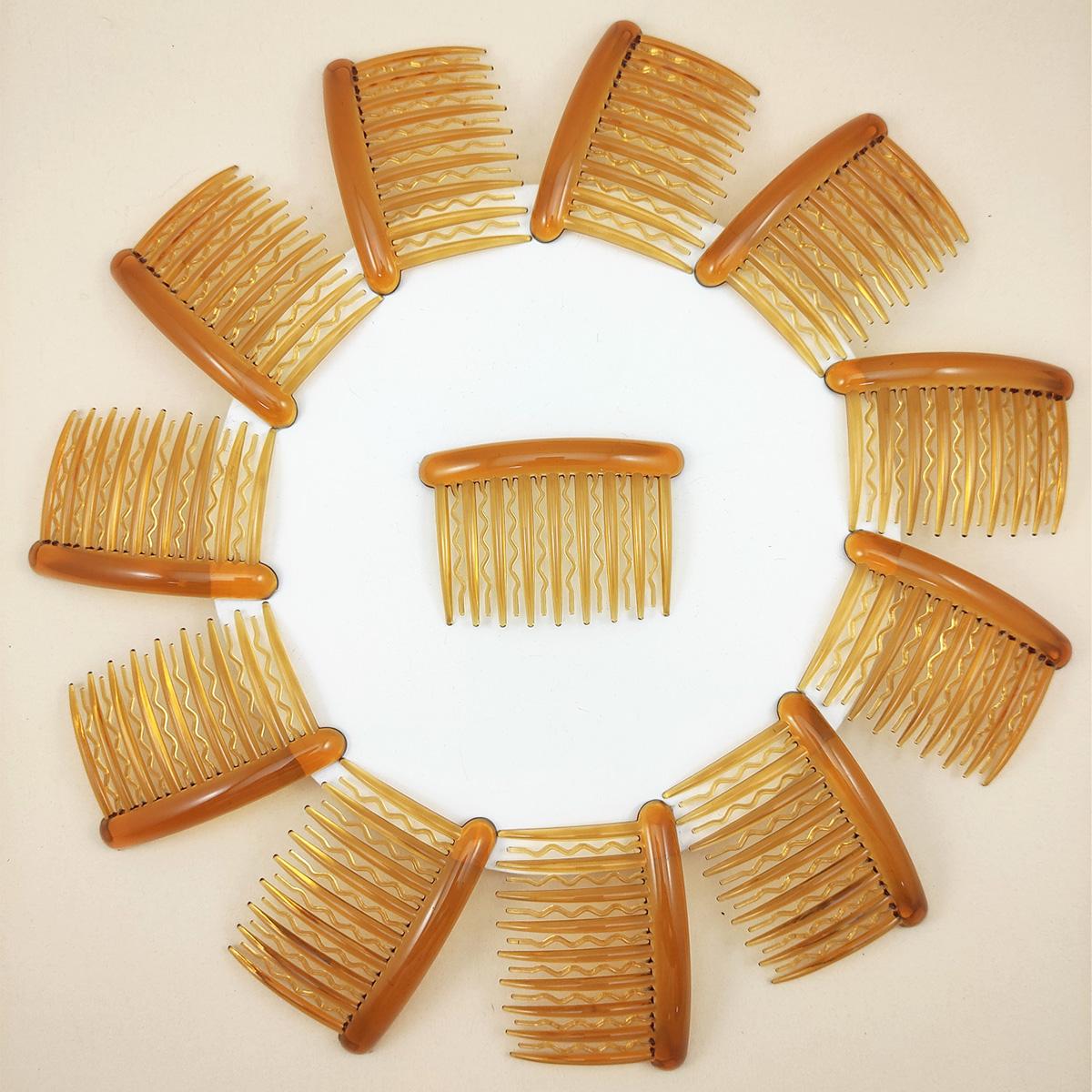 

12 шт./набор 17-зубцовые расчески для волос для женщин в придворном стиле, заколка для волос-пучок, аксессуары для волос
