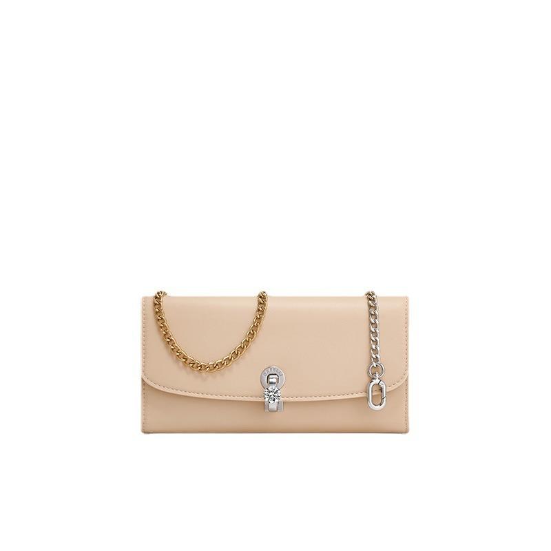 Niche design clutch bag generation new cowhide chain messenger bag lock envelope bag length 22X width 11X thickness 35cm 5489₽