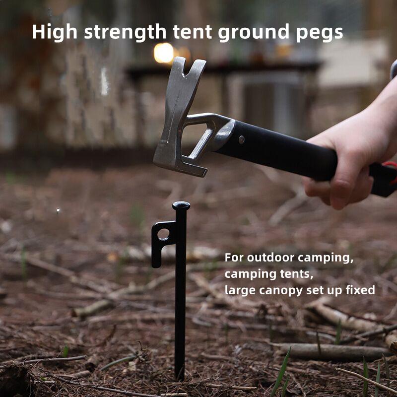 Tent Stakes Heavy Duty Metal Tent Pegs for Camping Steel Tent StakesUnbreakable and Inflexible Black