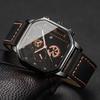 2PCS/Set Men Business Watches Fashion Square Quartz Watch With Calendar for Mens Clock Reloj Hombre