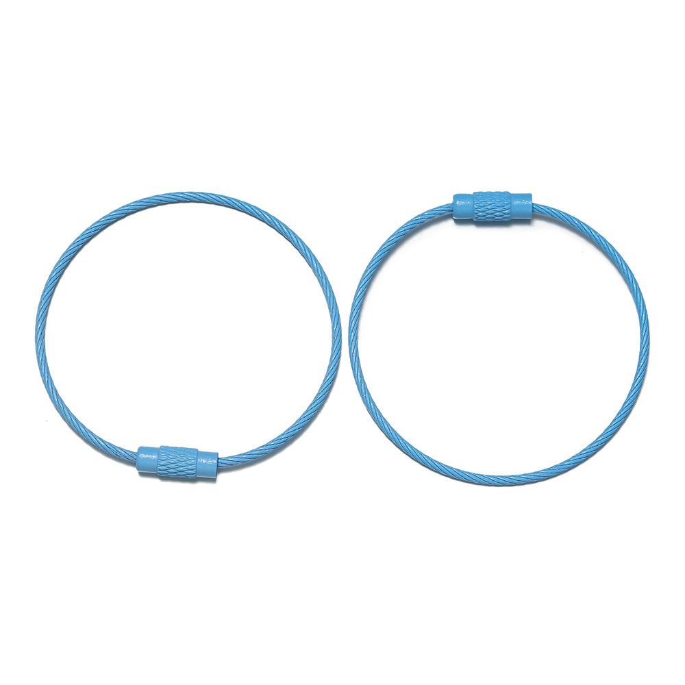 10pcs/Lot Colorful Iron Wire Keychain Cable Loop Screw Lock Rope Key Holder Keyring Key Chain Rings for Jewelry Making Supplies