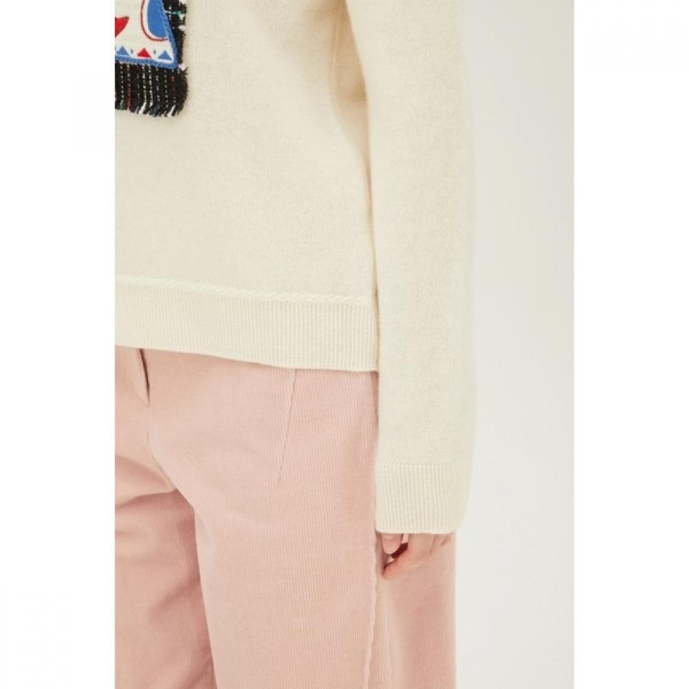 Benetton Tweed Patch Embroidery Knit Bakp79361 Iv