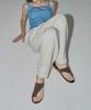 Moodnight Mood Stitch Slide Sandal - 3Color 1.5Cm Stitch Toe Ring Slipper Slide Mule (Type A)