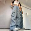 Retro Vintage High Street Baggy Spodnie Modne Damskie Oversize Ze Sznurkiem Kieszenie Spodnie Casual Streetwear Luźne Spodnie Jogger