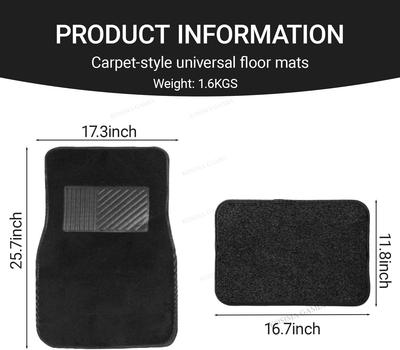 4PCS Universal Car Floor Mat,Front & Rear Automotive Carpet Floor Mats Universal Fit for Suvs,Sedans,Vans for All Seasons