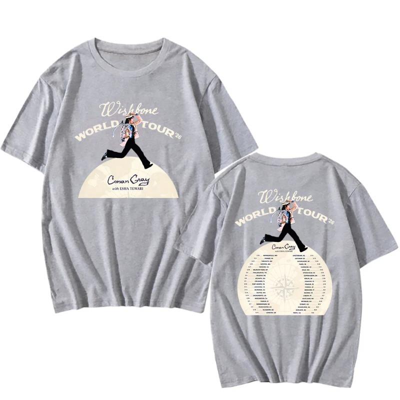 Wishbone World Tour 2026 Tshirts CONAN GRAY Singer Fashion T-shirt Short Sleeve Loose Cotton Male T Shirt Streetwear Unisex Tees