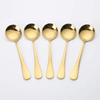 5Pcs Rustless Steel Dinner Spoon Smooth Polished Dessert Spoon Heavy Duty Serving Spoon  For Cereal