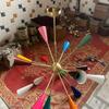 16-Arm Multicolored Sputnik Brass Chandelier Pendant - Stilnovo Large Chandelier - Christmas Decor Accent Gift