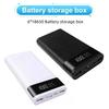 6*18650 Battery Holder Dual USB Power Bank Battery Box Mobile Phone Charger DIY Shell Case Charging Storage Case For Smartphone