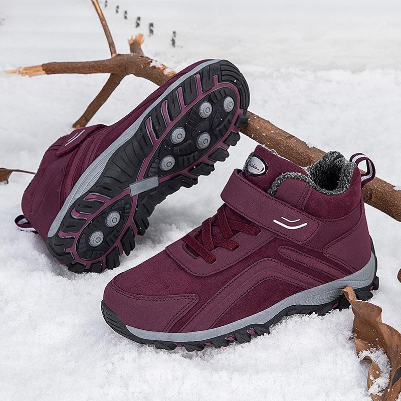 Men's and Women's Winter Fur One Thickened Padded Waterproof Comfortable Warm Cold Lightweight Hiking Waterproof Non-slip Snow Boots