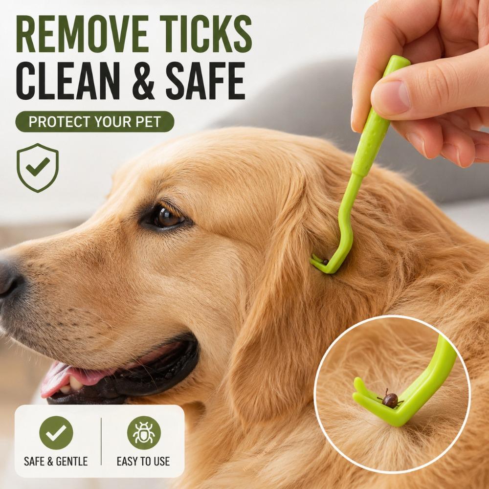 1/3 Set Pet Tick Flea Remover Hook Tweezer Portable Mite Extractor Tool for Cat Dog Daily Grooming Cleaning Accessories Supplies