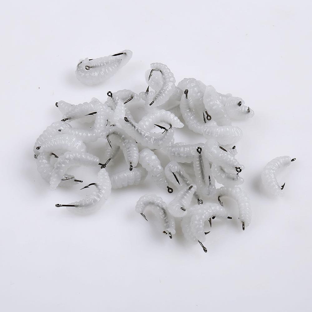 Žlutá bionická moučná červ měkká nástraha s háčkem pro rybaření