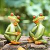 Nordic Cute Frog Statue Yoga Meditation Frog Figurine Home Garden Animal Decoration Indoor Desktop Decoration Resin Handicrafts