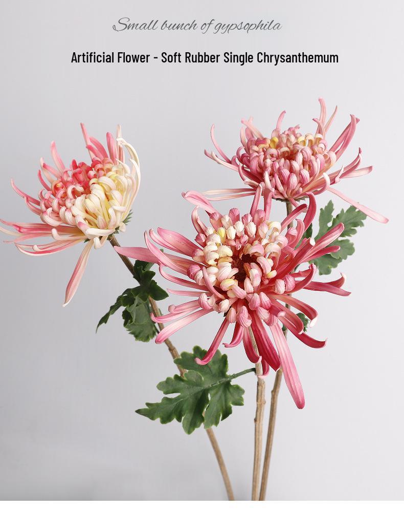Realistic PU Chrysanthemum Artificial Flower for Wedding and Home Decor