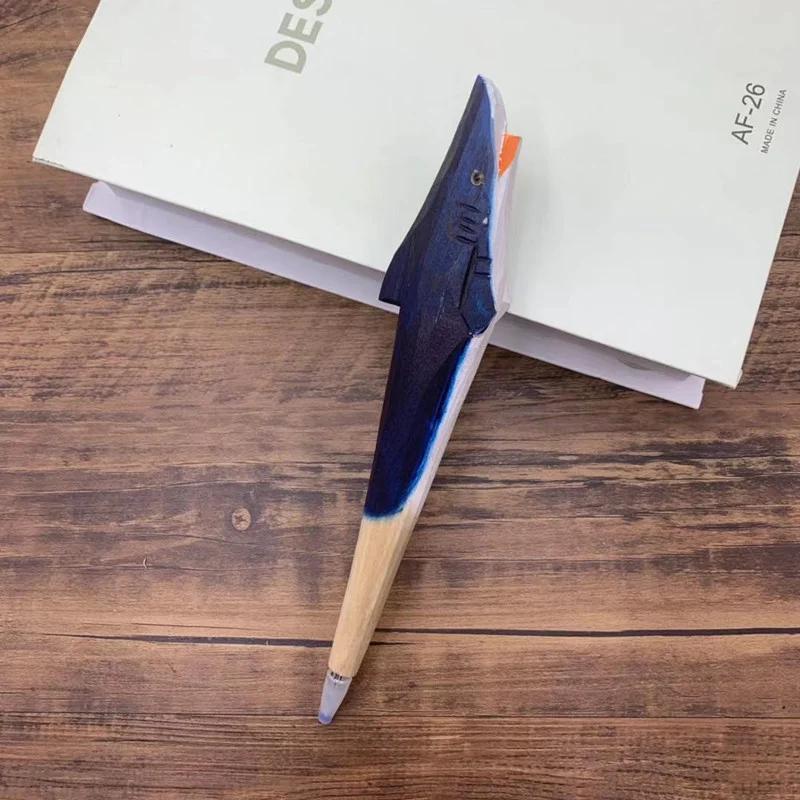 Creative Hand Carved Wooden Animal Shaped Pen