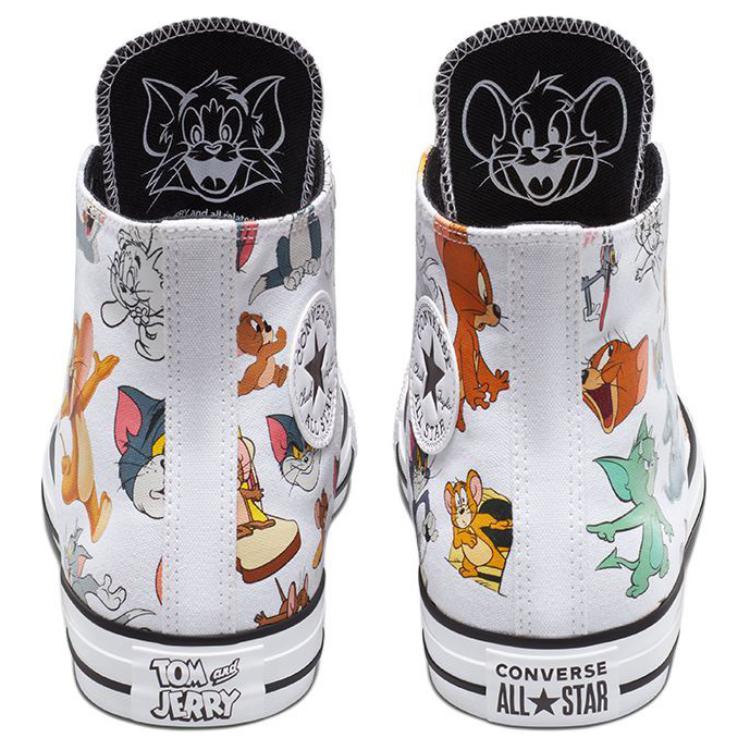 Converse Tom & Jerry x Chuck Taylor All Star High Celoplošný potisk Unisex Tenisky Bílá Multi Černá A15112C
