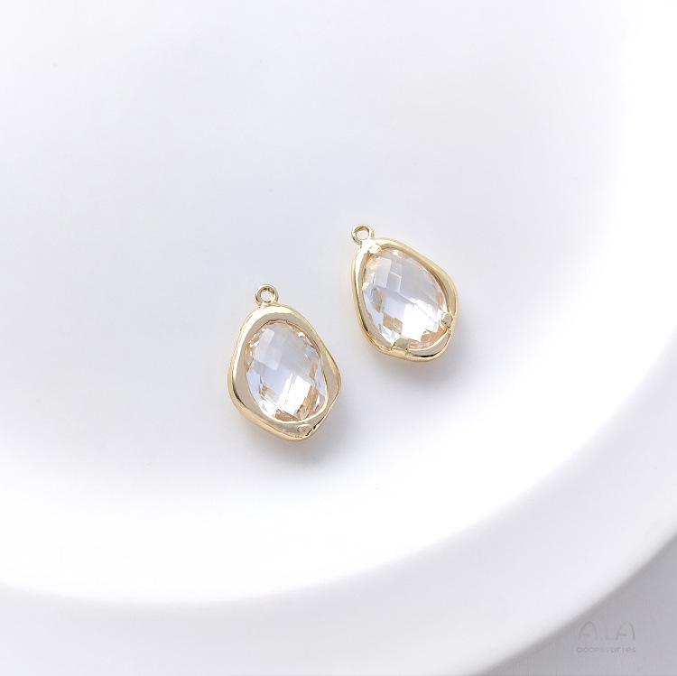 14K Gold-Filled Colorful Zircon 'Lover Bean' Pendant - DIY Necklace Charm