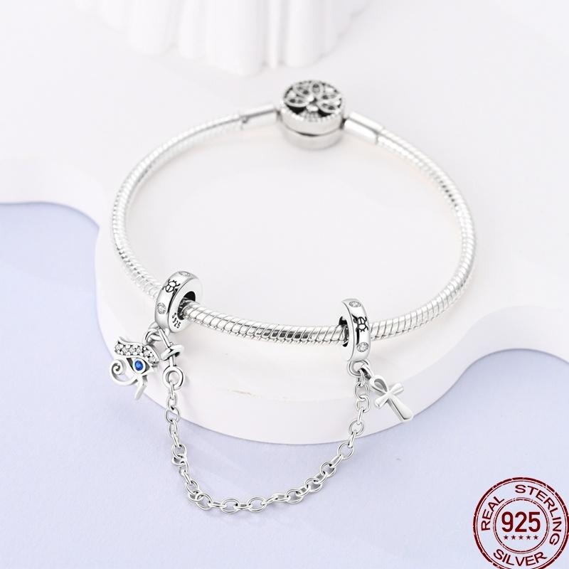 Copper Cross Bible Dove Holy Blessing Demon Eye Shiny Charm Bead Fit Pan Original Bracelet Diy Exquisite