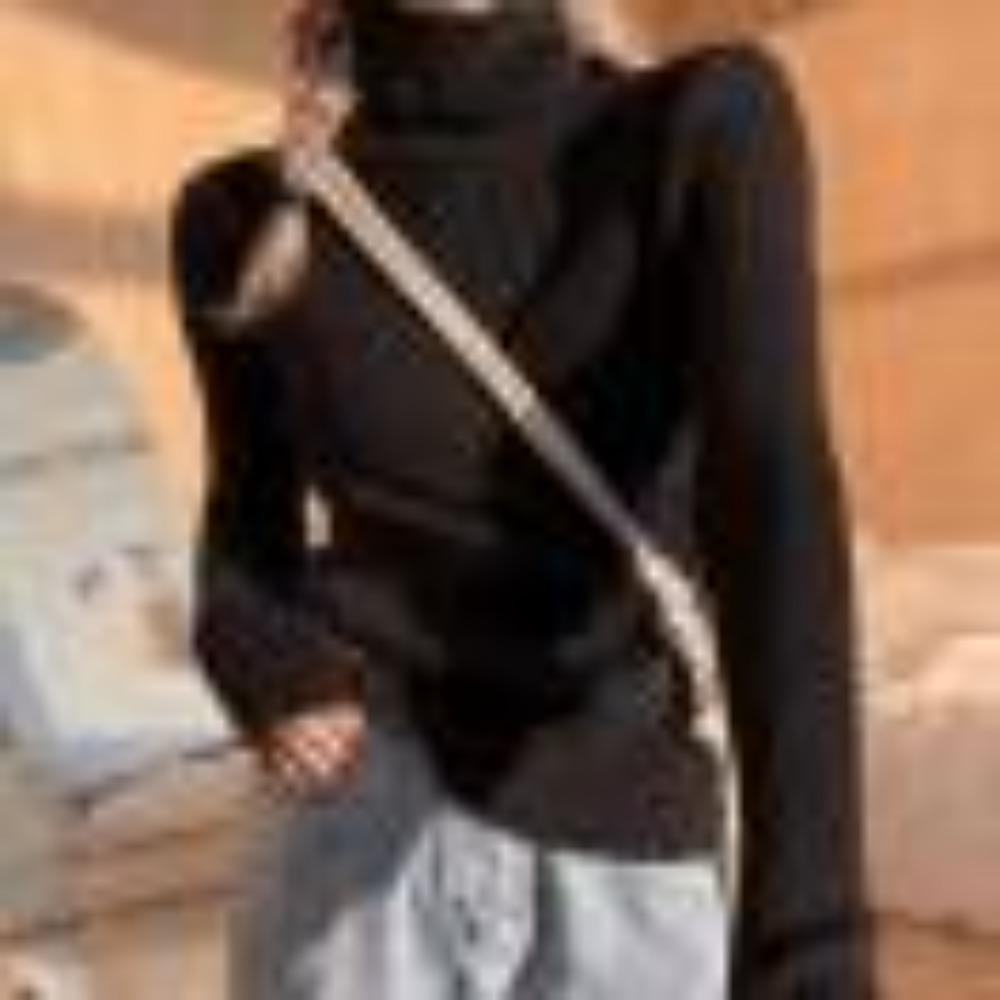 Autumn and Winter High-neck Knitted Sweater for Women, Stylish Tight Base Sweater, High-end Soft and Soft Inner Layer Top