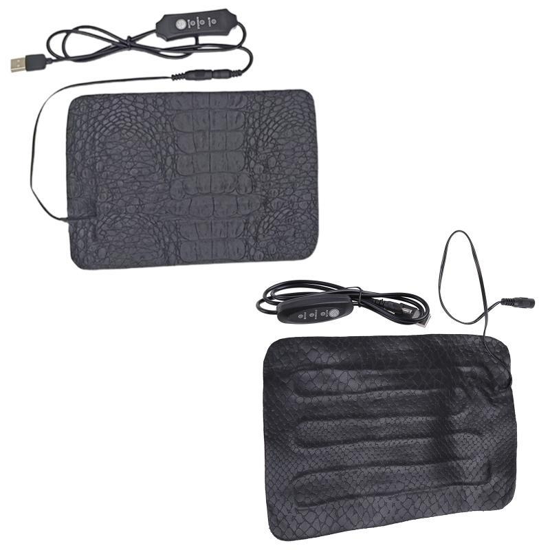 24TE Leather Heating Mat Pad Electric Heated Carpet USB Power Supply Adjustable Temp