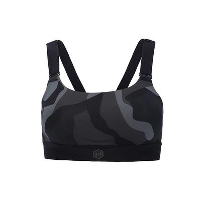 Ua Rush Mid Camo Biustonosz Sportowy Oddychający Damska Bielizna Czarny 1358108-001