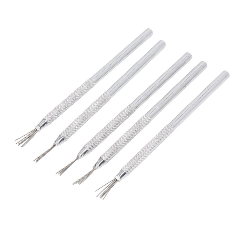 5pcs Aluminum Clay Needle Tools Silver Polymer Clay Tools Pottery Sculpting Tools Ceramic Tools Feather Wire Texture