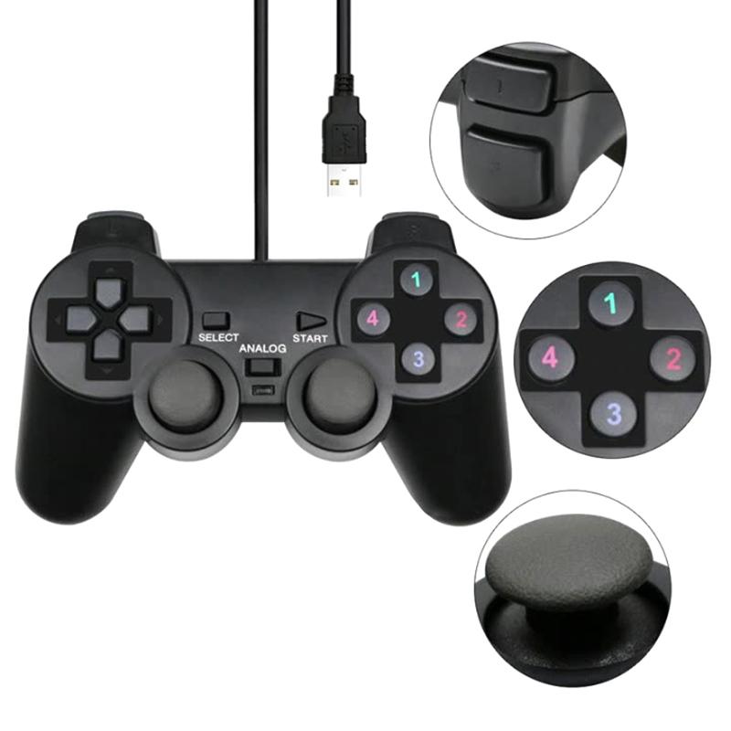 Usb Wired Pc Game Controller Gamepad For Winxp/Win7/Win8/Win10 Joypad For Pc Windows Computer Laptop Black Game Joystick