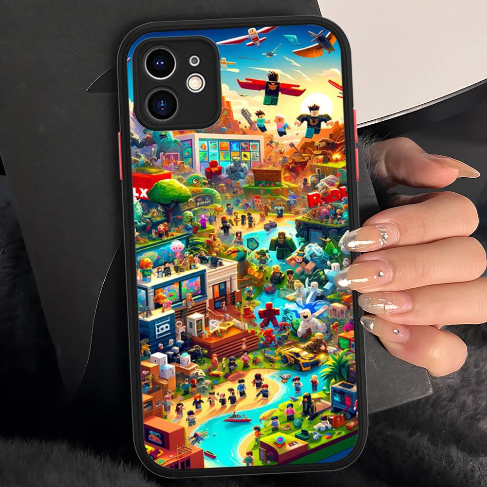 Popular Game R-Roblox Phone Case For IPhone 16 Pro Max 15 14 13 12 11 XS MAX X Plus Candy Color Matte TPU Phone Cover