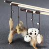 Cat Teasing Wand with Burlap, Feather, and Bell - Self-Entertainment Toy for Boredom Relief