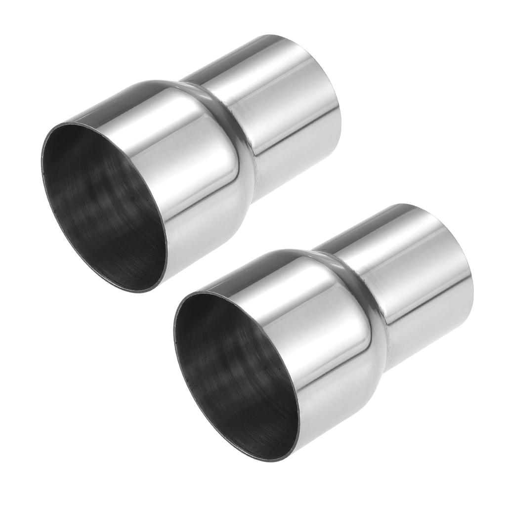 ABSOPRO Exhaust Pipe Adapter Connector 51mm ID to 64mm Universal for and Durable Stainless Silver 2 Pieces Reducer, ID, Cars, Trucks, Pickups, Steel,