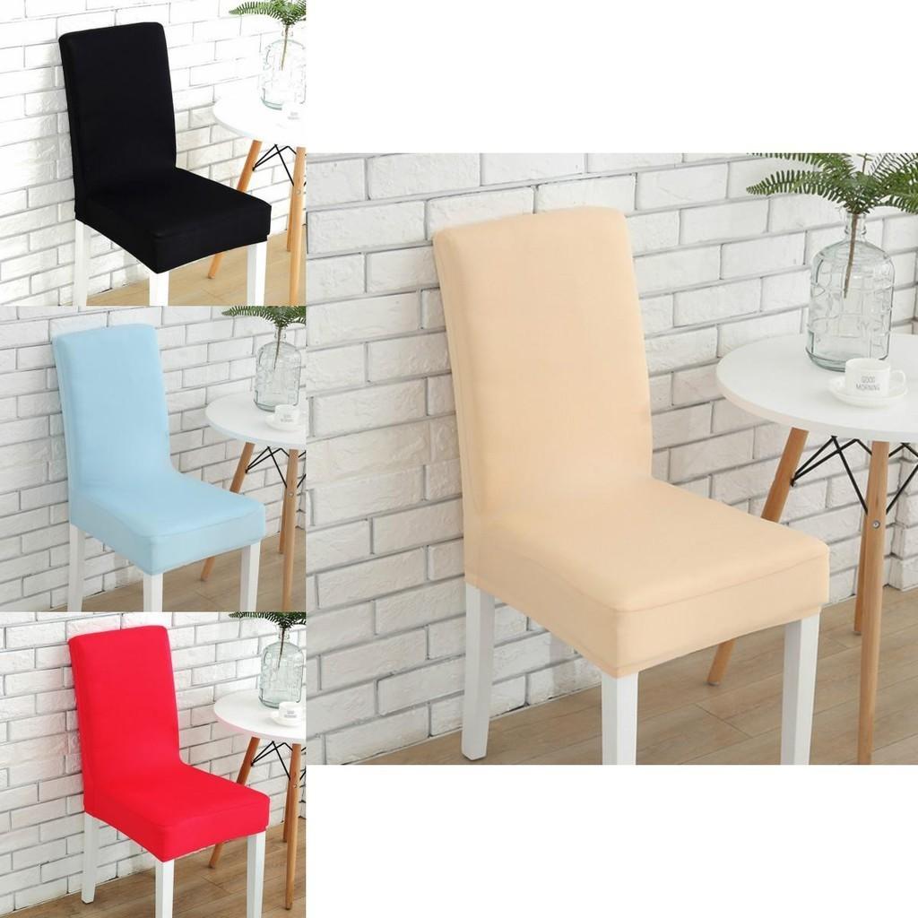 Soft Chair Cover Solid Color Elastic Slipcovers For Dining Room