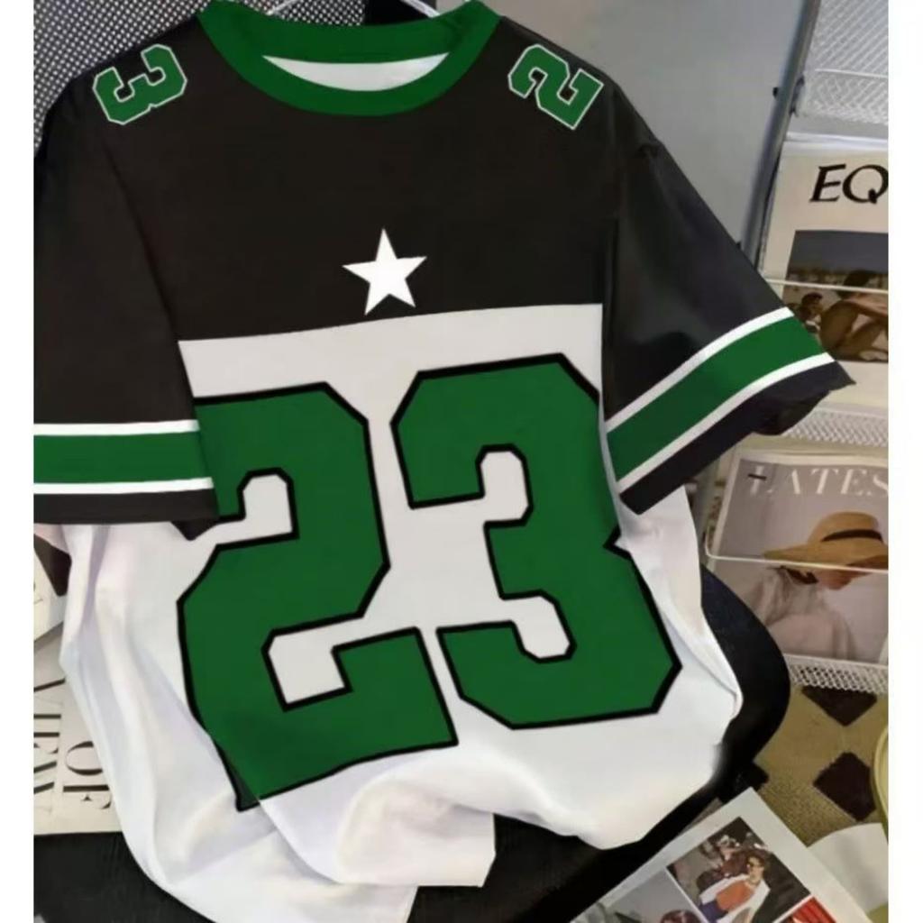 Number 23 Star Pattern Men's T Shirt Red White Style Dry Striped Design Casual Daily Wear Tshirt Trendy Sports