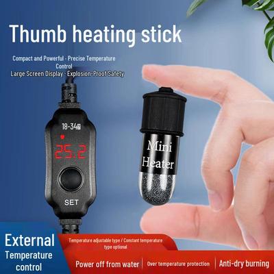 Betta Fish Tank Mini USB Digital Display Heater: Ultra-Short Quartz Rod with Automatic Temperature Control.