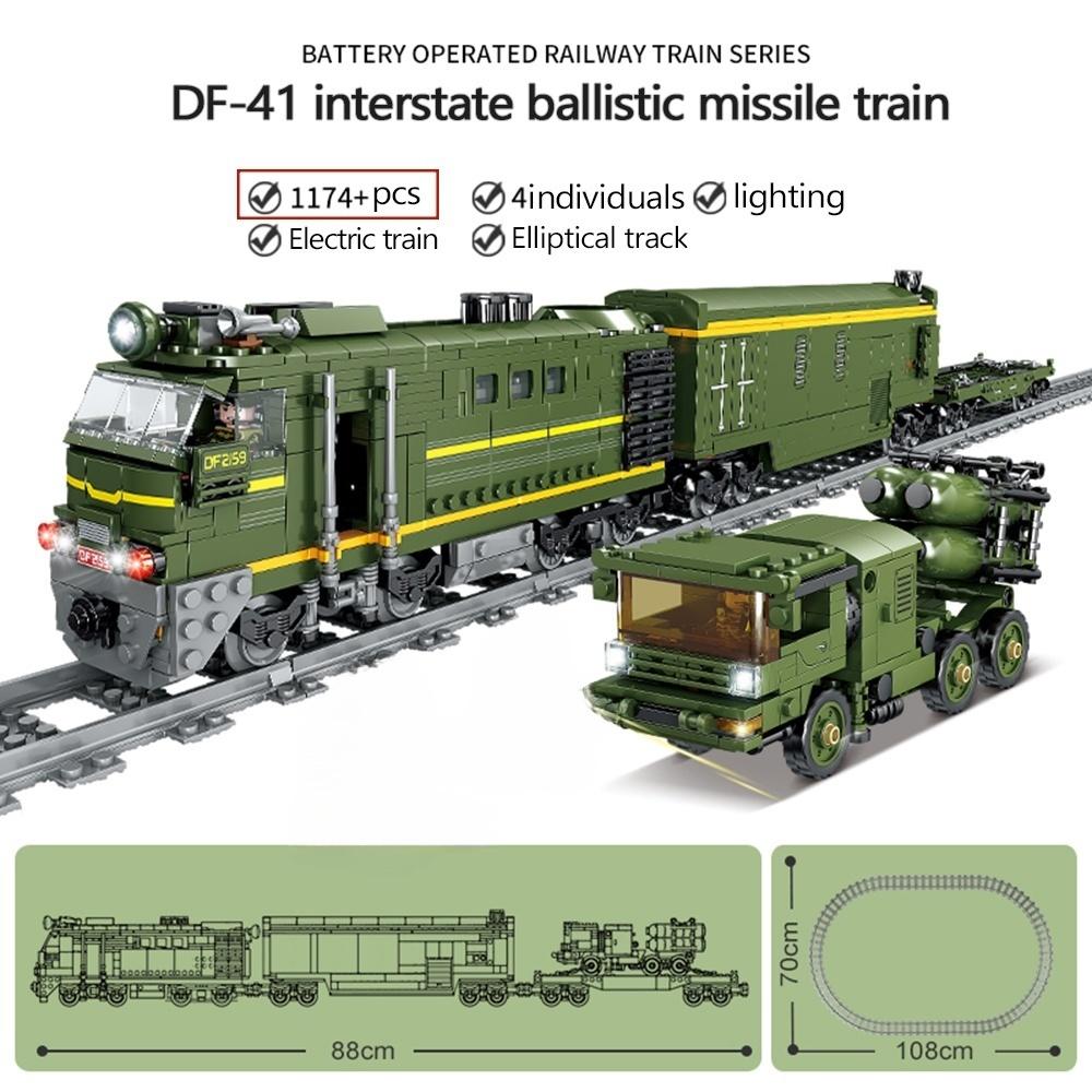 Brinquedos de Blocos de Construção Trem em Movimento com Motor - Ideal para Veículo - Meninos Loucos Desenvolvem Habilidades Manuais Compreensão do Transporte Ferroviário