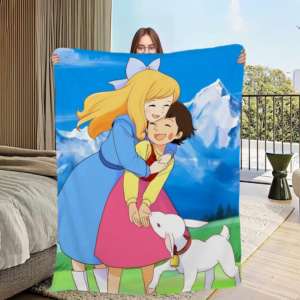 

cartoon anime h-Heidi a Girl of the a-Alps Flannel warm soft plush blanket for sofa living room hogar bedroom travel gift home 130x150cm