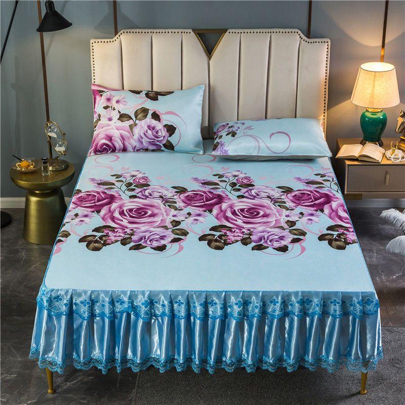 Bedroom Flat Sheets Bed Printed Fashion Modern Queen King Size Washed Cotton Comfortable Bedding Mattress Cover Bedspread