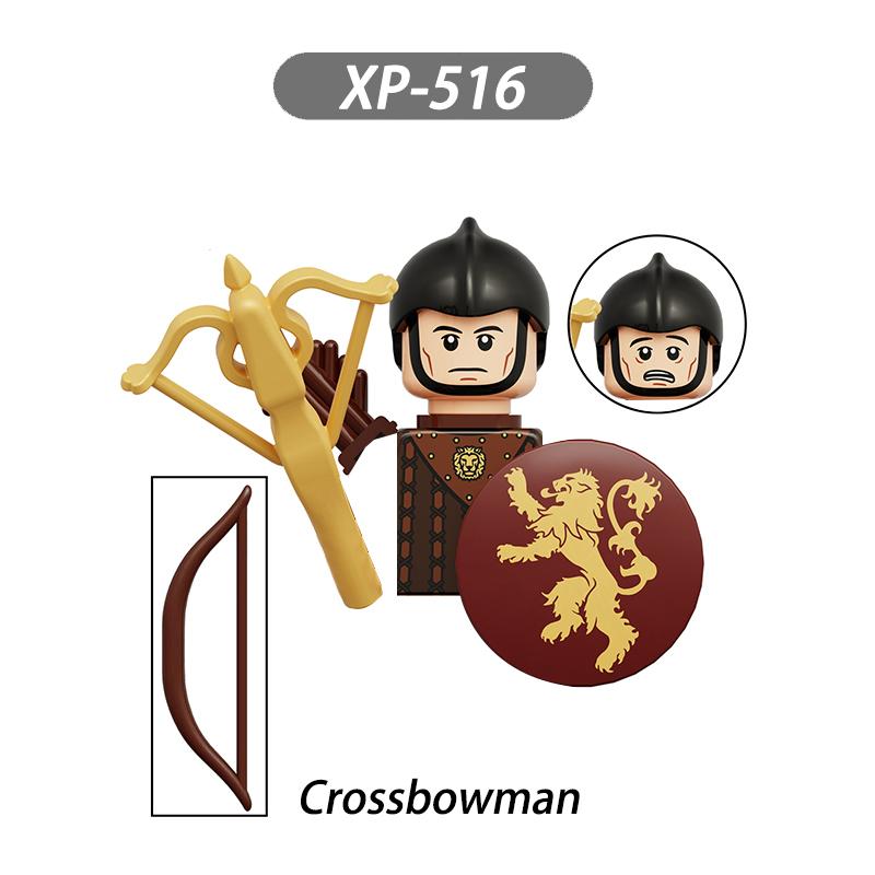 Medieval House of Casterly Rock Figures Warrior Armored Soldiers Army Weapons Helmet Blocks Bricks Toys