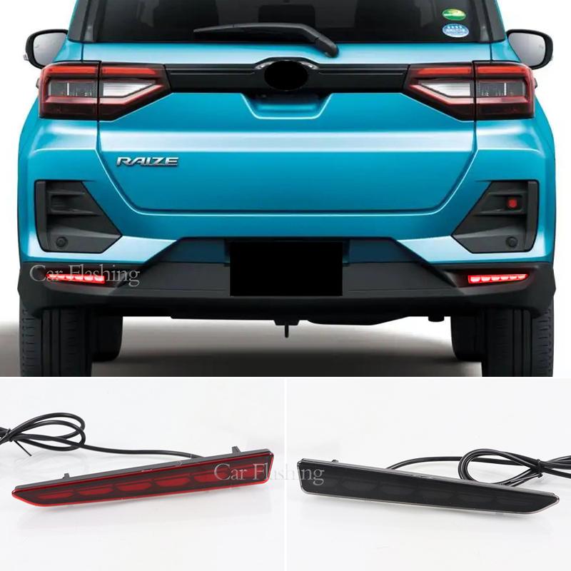 2PCS Auto Lighting LED Rear Fog Lamp For Toyota Raize 19-22 Tanto-Custom Brake Light Rear Bumper Decoration Lamp