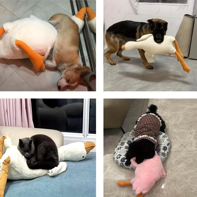 1pc White/grey/brown Soft Duck Feather Plush Toy, Dog Companion Toy, Release Dogs Energy, Suitable for Large, Medium and Small Pets